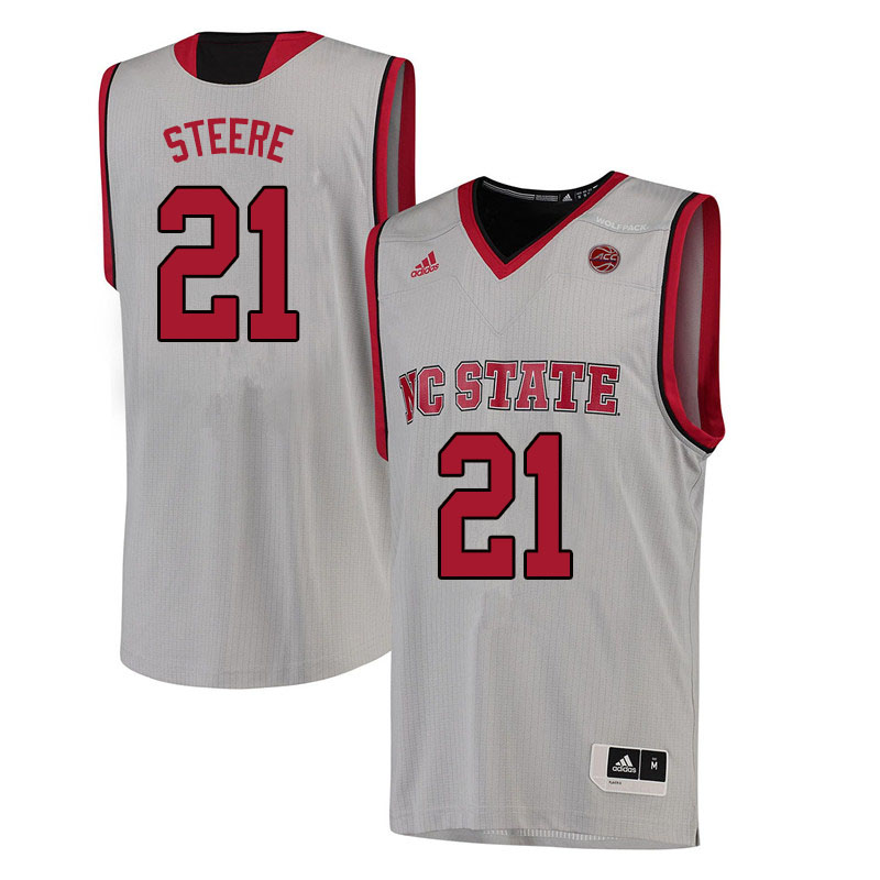 Men #21 Ian Steere NC State Wolfpack College Basketball Jerseys Sale-White - Click Image to Close